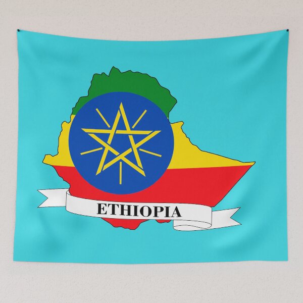 Item preview, Flag map of Ethiopia designed and sold by visual adventures.
