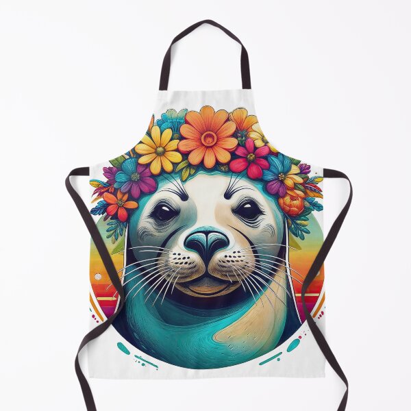 Item preview, Floral Seal Art – Vibrant Ocean Wildlife Illustration designed and sold by ForeverPrintsOK.