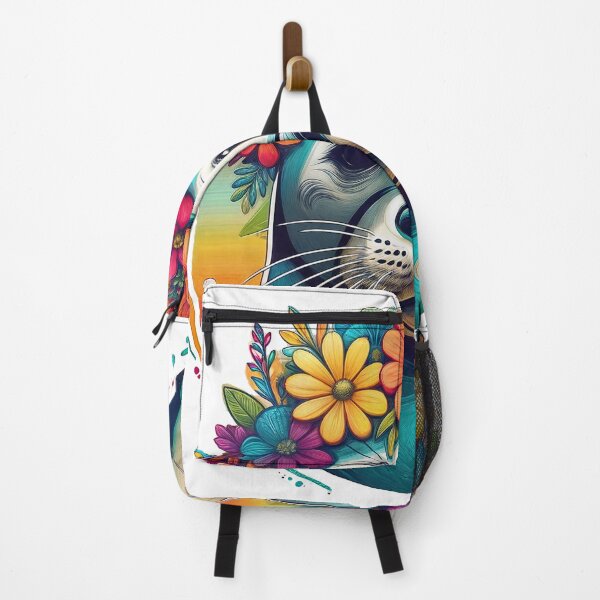 Item preview, Floral Seal Art – Vibrant Ocean Wildlife Illustration designed and sold by ForeverPrintsOK.