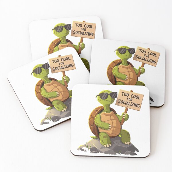 Item preview, Too Cool for Socializing – Chill Turtle Attitude designed and sold by LaserKey.