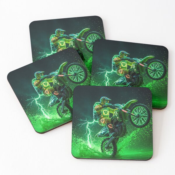 Item preview, Neon Rider: Toxic Dirt Bike Wheelie designed and sold by KoolArtDistrict.