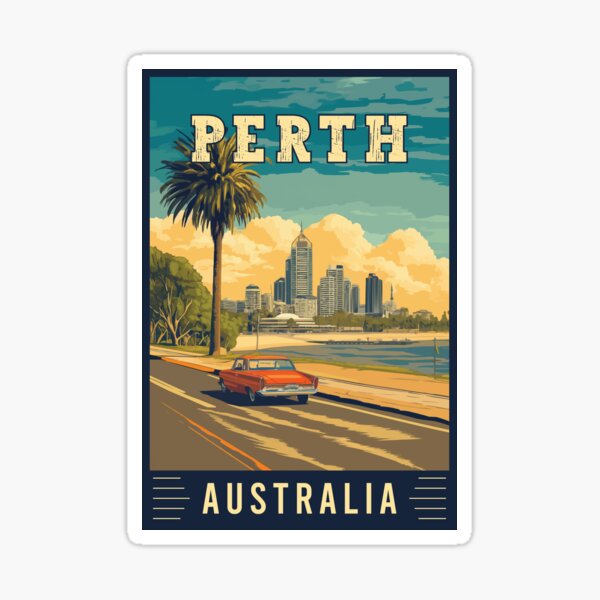 Item preview, Explore City by the Swan River Perth in Australia - Travel Art designed and sold by turtlestart.