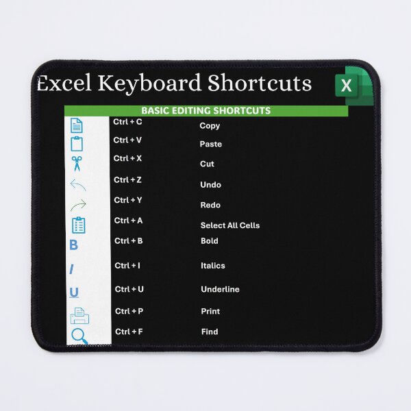 Item preview, Basic Editing Keyboard Shortcuts for Excel  designed and sold by PC-TechSkills.