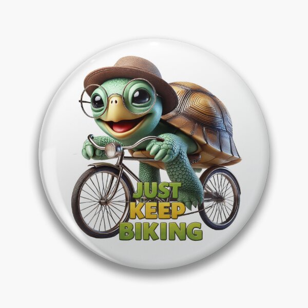 Item preview, Just Keep Biking – Fun Turtle on a Bicycle designed and sold by AleksKos.