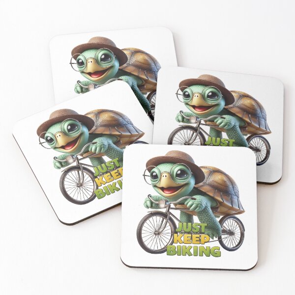 Item preview, Just Keep Biking – Fun Turtle on a Bicycle designed and sold by AleksKos.