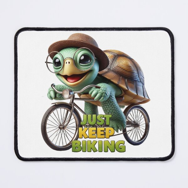 Item preview, Just Keep Biking – Fun Turtle on a Bicycle designed and sold by AleksKos.