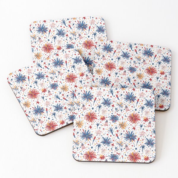 Item preview, Vibrant Fireworks Fourth of July Pattern designed and sold by Seeding Serendipity.