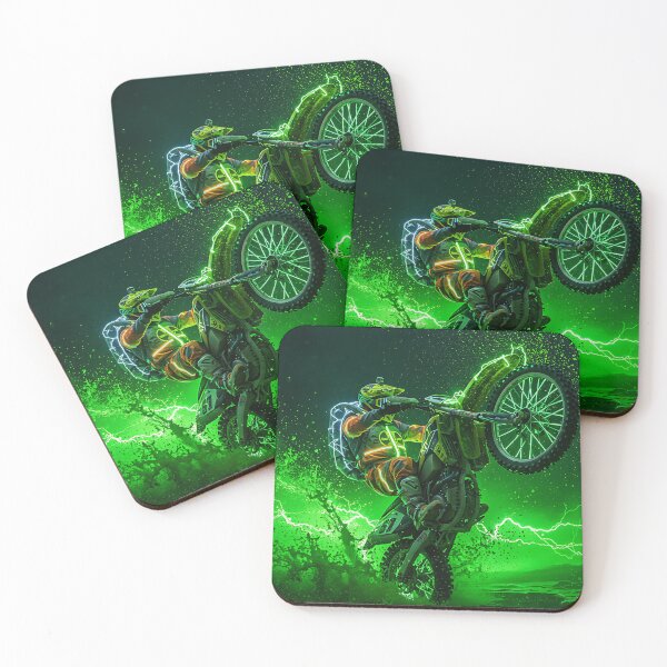 Item preview, Neon Rider: Toxic Dirt Bike Wheelie designed and sold by KoolArtDistrict.