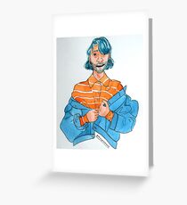 Jean jacket Nonbinary Greeting Card
