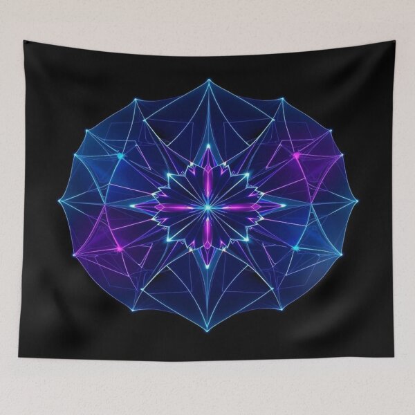 Item preview, Neon Geometric Flux designed and sold by AlgorithmiaArt.
