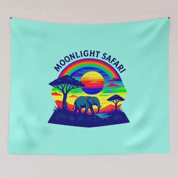 Item preview, Moonlight Safari Elephant | African Sunset Wildlife Art designed and sold by ExploreAura Studio.
