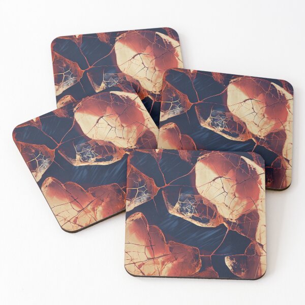 Item preview, Cracked Amber Glass Abstract Texture – Glowing Fractured Pattern designed and sold by Art Garden.