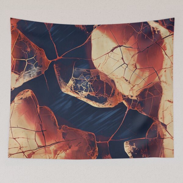 Item preview, Cracked Amber Glass Abstract Texture – Glowing Fractured Pattern designed and sold by Art Garden.