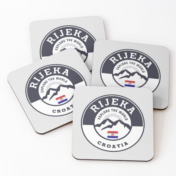 Artikelvorschau, Rijeka Kroatien Schwarz-Weiß-Wappen entworfen und verkauft von World Designs.