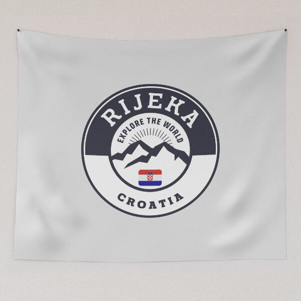 Artikelvorschau, Rijeka Kroatien Schwarz-Weiß-Wappen entworfen und verkauft von World Designs.