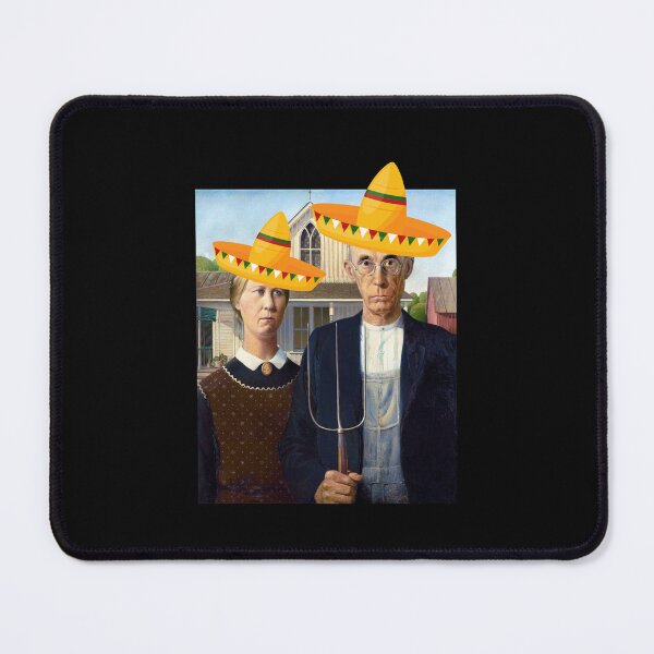 Item preview, Cinco de Mayo American Gothic Get Tacos Funny Mexican Hat Mexico Art Humor Latino Original Design Farm Classic Birthday Gift designed and sold by DogLover332.