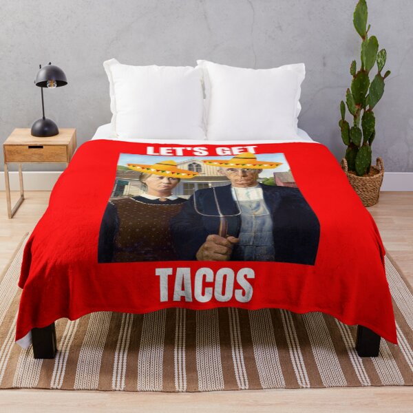 Item preview, Cinco de Mayo American Gothic Get Tacos Funny Mexican Tex-Mex Food Mexico Art Humor Latino Original Design Farm Classic Birthday Gift designed and sold by DogLover332.