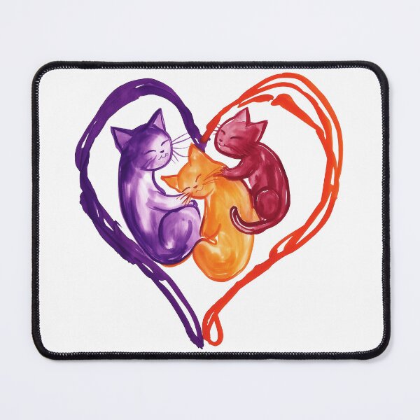 Item preview, Artistic illustration of three cats cuddling in a heart shape designed and sold by olenapetol.