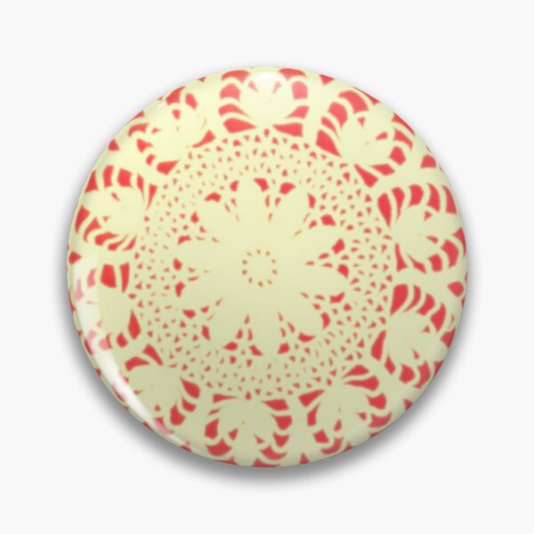 Item preview, White vintage crochet flower lace doily on orange background designed and sold by MoreThanTat.