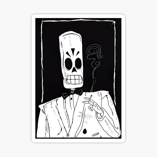 Item preview, Manny Calavera - Smoking Skeleton in Suit designed and sold by SaladDispenser.