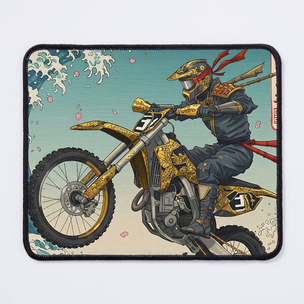 Item preview, Samurai Rider: Cherry Blossom Dirt Bike Wheelie designed and sold by KoolArtDistrict.