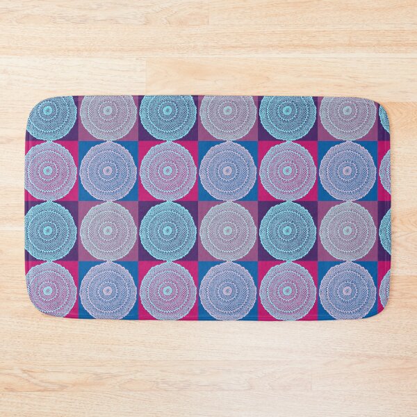 Item preview, Pink, blue, violet vintage crochet doily square pop art designed and sold by MoreThanTat.