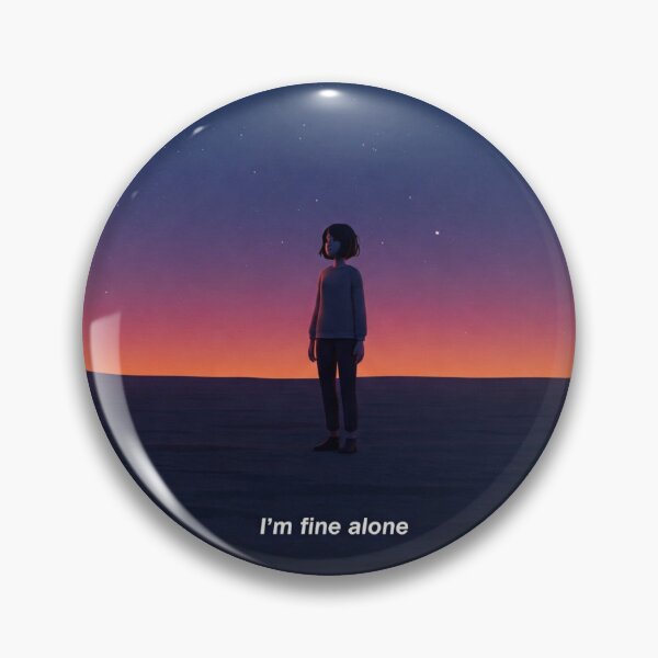 Item preview, I'm Fine Alone – Solitary Figure Under the Night Sky designed and sold by LaserKey.