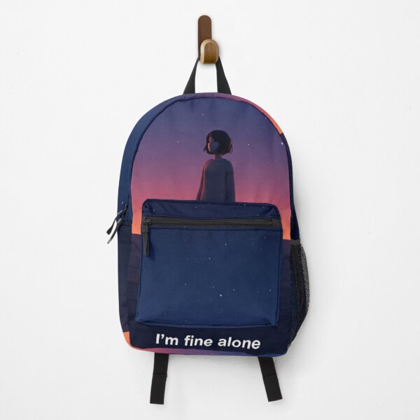 Item preview, I'm Fine Alone – Solitary Figure Under the Night Sky designed and sold by LaserKey.