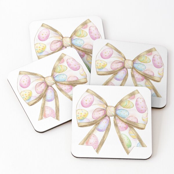 Item preview, Decorative bow featuring colorful Easter eggs with gold accents. designed and sold by olenapetol.