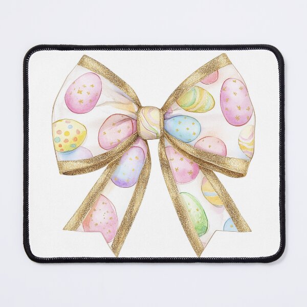 Item preview, Decorative bow featuring colorful Easter eggs with gold accents. designed and sold by olenapetol.