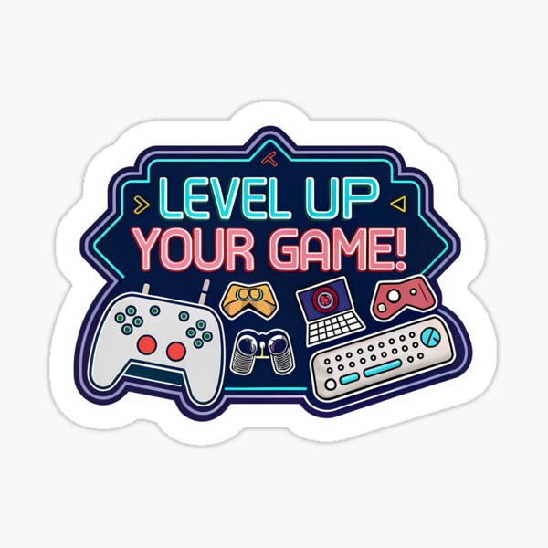 Artikel-Vorschau von Level Up Your Game - Aufkleber für futuristische Gamer, designt und verkauft von Bouchey.