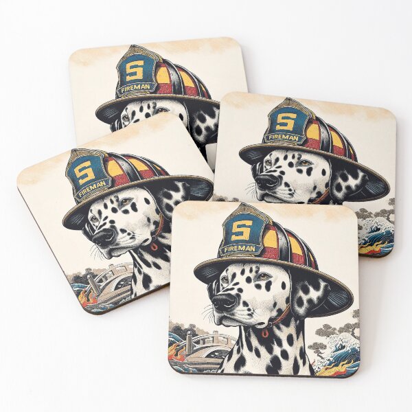 Item preview, Firehouse Dalmatian – Ukiyo-e Inspired Protector Dog Print designed and sold by TidalEchoes.