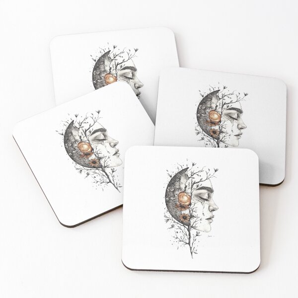 Item preview, Lunar Essence - Moonlit Floral Silhouette designed and sold by MiszungART.