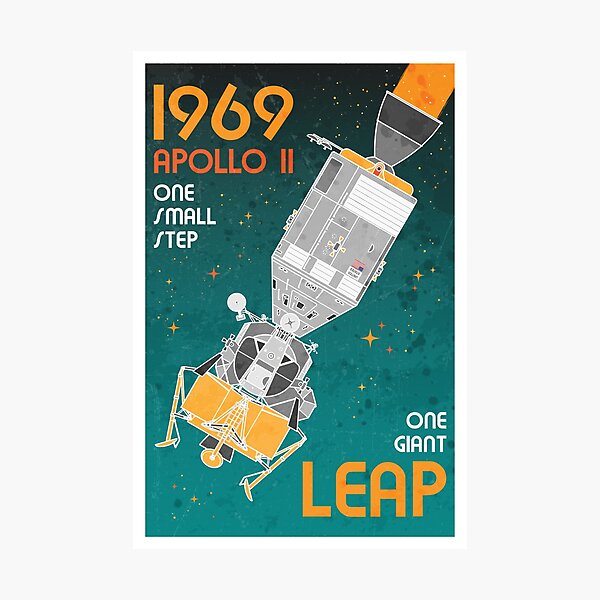 Artikel-Vorschau von Apollo 11. One Giant Leap (Retro), designt und verkauft von BGALAXY.