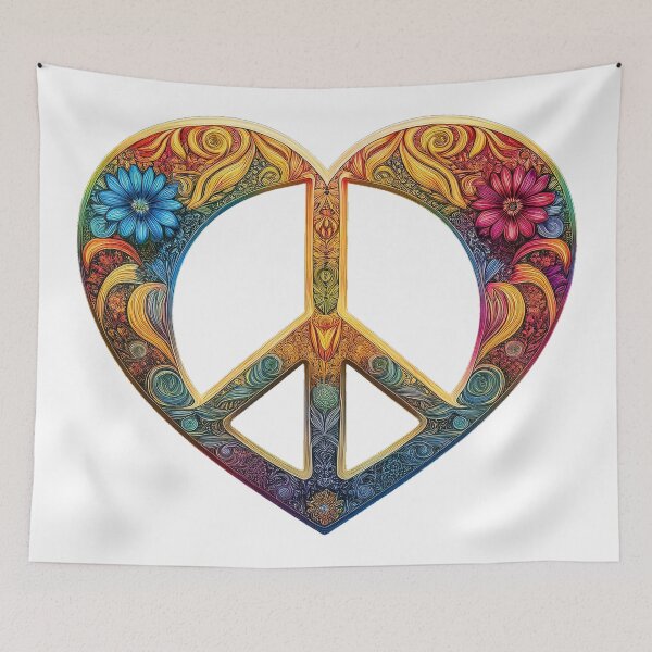 Item preview, Paz y amor florales designed and sold by Tenpaces.