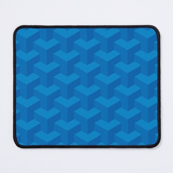 Item preview, Geometric Optical Illusion Blocks Pattern In Shades Of Blue designed and sold by fizzgig.