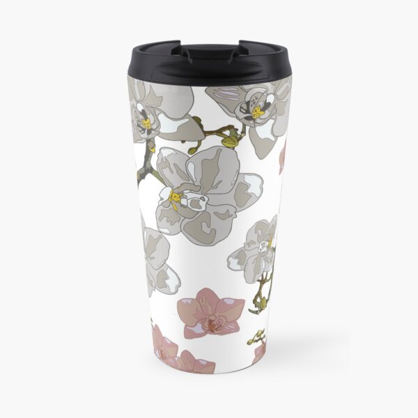 Blumenmuster aus Orchideen Thermobecher