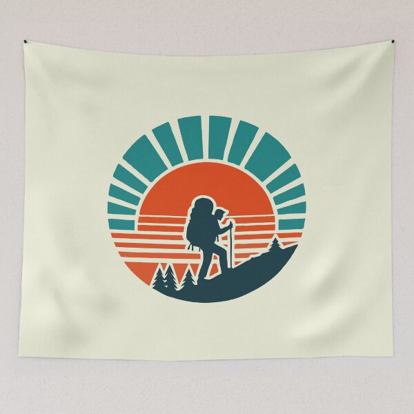 Item preview, Vintage Retro Sunset Hiking designed and sold by Gkinoki.