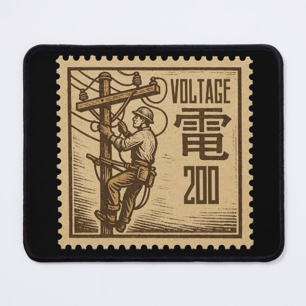 Item preview, Voltage Electrical Worker Retro Postage Stamp Vintage Lineman Utility Pole Art designed and sold by No1RetroStamps.
