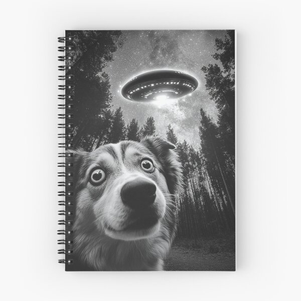 Item preview, Funny Australian Shepherd UFO selfie designed and sold by CompassandCrate.