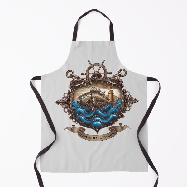Item preview, Steampunk Imperial Coat of Arms – Mechanical Fish, Gears & Nautical Design designed and sold by digitalscrabble.
