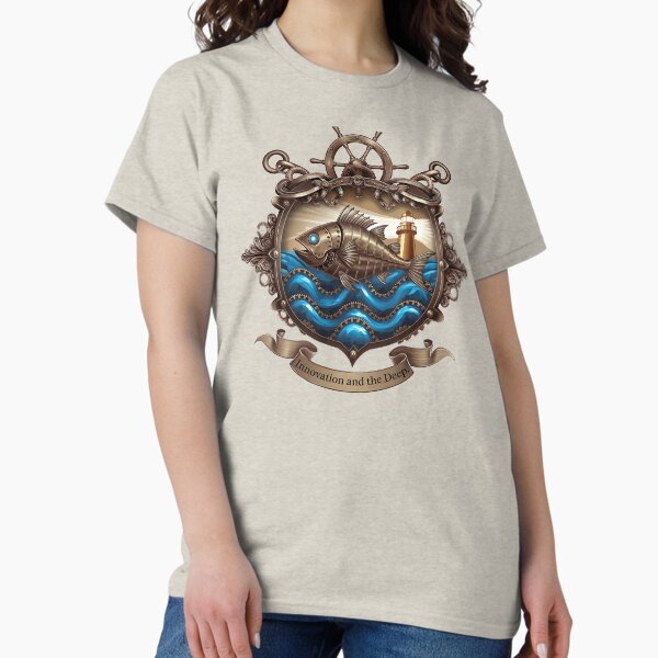Item preview, Steampunk Imperial Coat of Arms – Mechanical Fish, Gears & Nautical Design designed and sold by digitalscrabble.