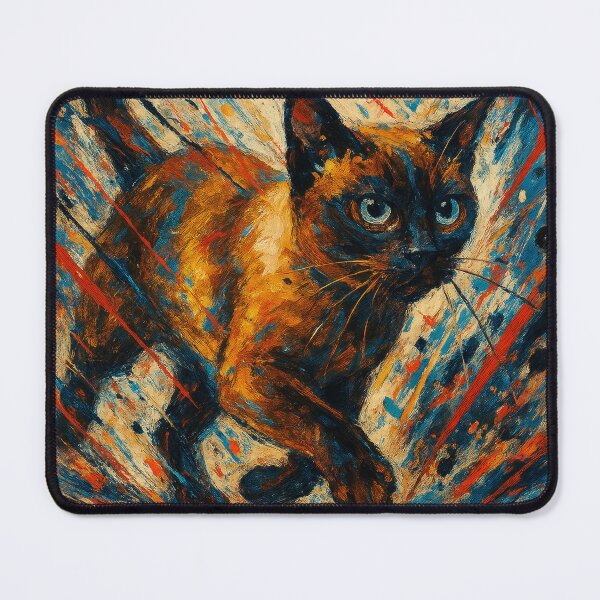 Item preview, Burmese Cat in Motion – Action Painting Style designed and sold by LesChatsArt.