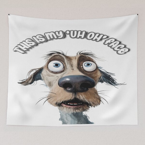 Item preview, Anxiety Support Dog With Uh Oh Face designed and sold by ArtbyCrystal.