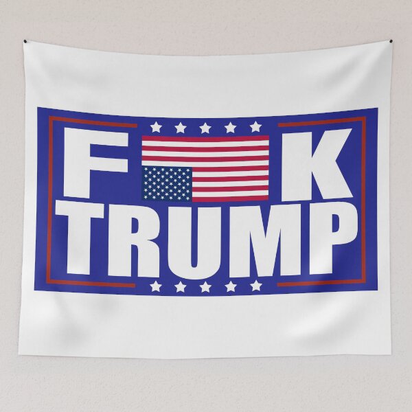 Item preview, Fuck Trump Distress Flag designed and sold by Metro Bionic.