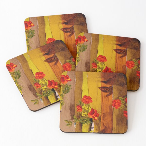 Item preview, Surreal collage with roses and fantasy or alien creatures designed and sold by Prem-Adri.