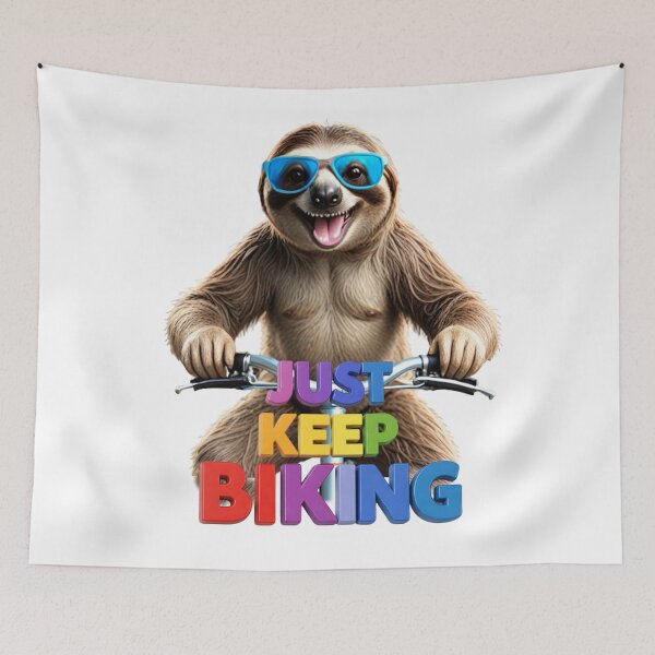 Item preview, Just Keep Biking - Chill Sloth on A Bicycle designed and sold by AleksKos.