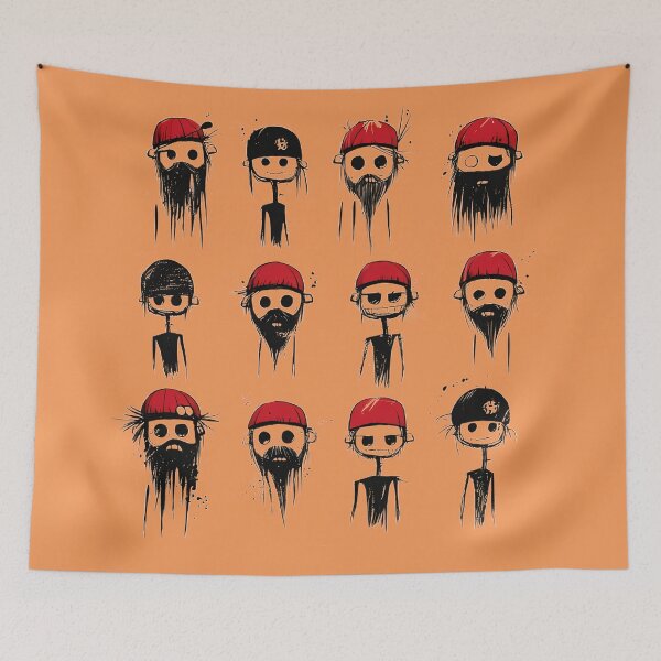 Item preview, Red beanie faces designed and sold by Brendon987.