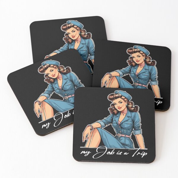 Item preview, Pin Up Retro Stewardess Profession Travel Gift designed and sold by Pineapple-Tree.