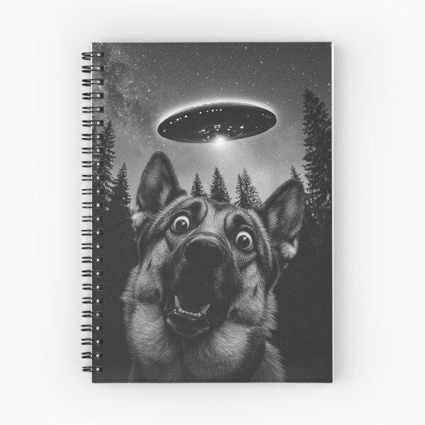 Item preview, Funny German Shepherd UFO selfie designed and sold by CompassandCrate.